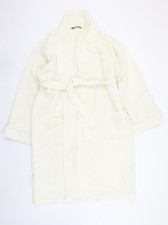 Christy Women's Ivory Cotton Waffle Robe Kimono Style M