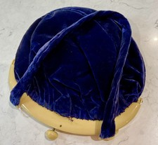 Vintage 1930s Blue Silk Velvet Handbag With Bakelite Clasp 10”