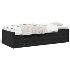 Svvalka Daybed with Drawers without Mattress Black 90x190 cm Single