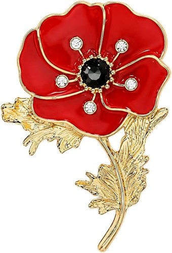 Red poppy pin - poppy, badge