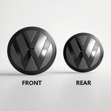 2Pcs VW BLACK BADGES FRONT & REAR FOR GOLF, POLO, TIGUAN, T-ROC