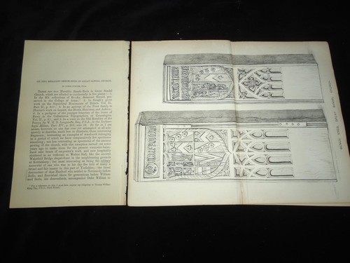 Two heraldic bench ends - two,