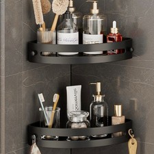 2PCS No-Drill Bathroom Shelf