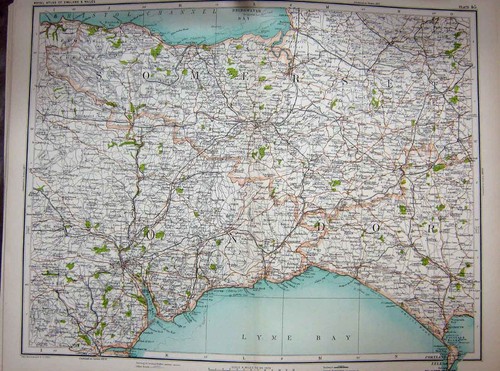 Original old antique print map - old,