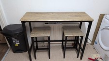 Breakfast Bar Table And Stools Kitchen Dining Room Industrial Furniture Modern