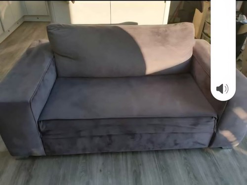 Grey velvet seater sofa - grey, 2