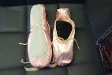 Pink satin full sole ballet
