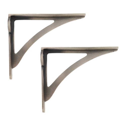 Shelf brackets pair - shelf, pewter