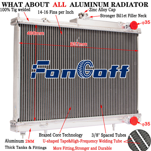 Row aluminium radiator fit - row,
