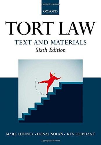 Tort law text and - law:, materials