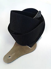 Fabric Guitar Strap with Leather Ends - Black - Guitar Accessories - Sale