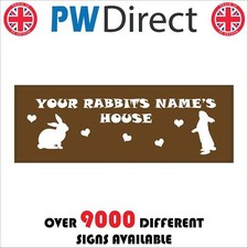 SIGN RABBITS NAME HOUSE HUTCH