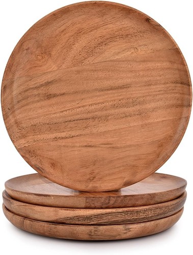 Acacia wood dinner plates - acacia,