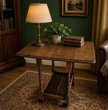 Antique oak drop - leaf, tea