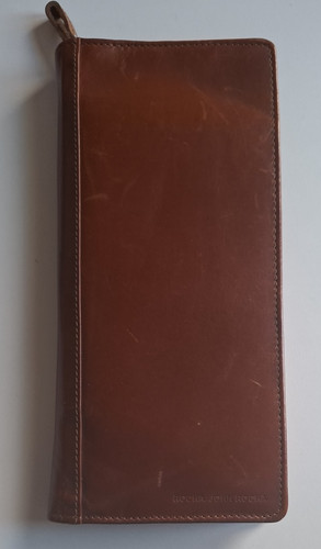 Brown leather travel - brown,