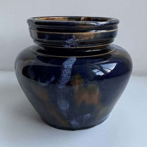 Glossy blue brown vintage - glossy,