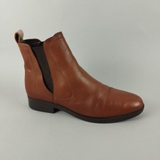 Joules Chelsea Boots Womens 6 Tan Brown Leather  Ankle Smart Casual Work Comfort