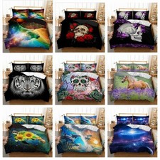 Skulls Animals Duvet Quilt Cover Set Bedding Set Single Double King Pillowcases