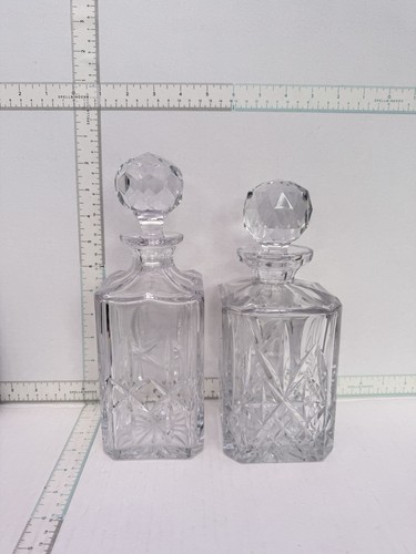 Pair vintage cut glass crystal - vintage,