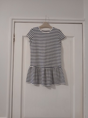 Girls navy white striped - navy,