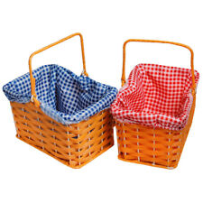 PLASTIC GINGHAM BASKET DOROTHY RED RIDING HOOD SCHOOL BOOK DAY FANCY DRESS PROP