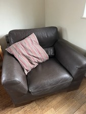 Pair Of Chocolate Dark Brown Natuzzi Italian Leather Armchairs REDUCED 