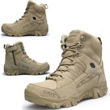 Men's Desert Army Combat Patrol Boots Tactical Military Work Tan Jungle Suede UK