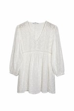 Zara White Embroidered Smock