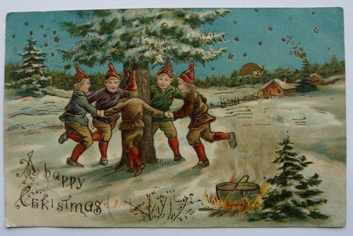 Dancing elves vintage j - dancing,