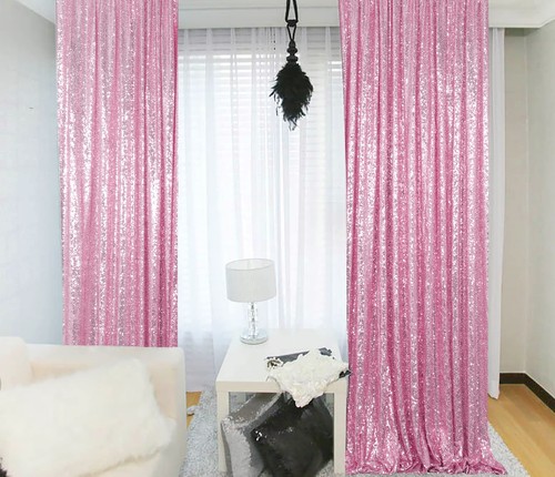 Panels fuchsia pink glitter - fuchsia,