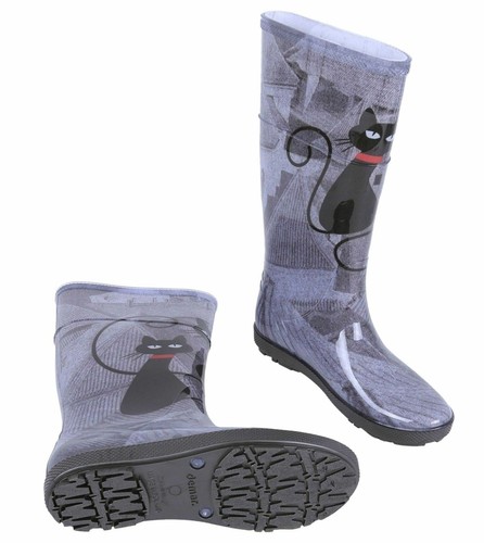 Ladies wellies grey cats - grey,