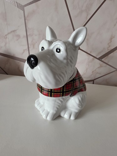 White ceramic scottie dog - white,