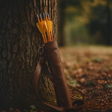 Genuine Cow Leather Traditional Archery Arrow Back Quiver Shooting Arrow Holder