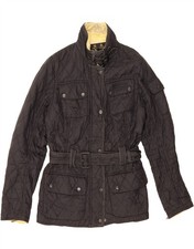 BARBOUR Womens Quilted Jacket UK 12 Medium  Black CB01