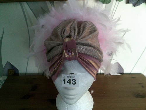 Pink gold turban - turban, with