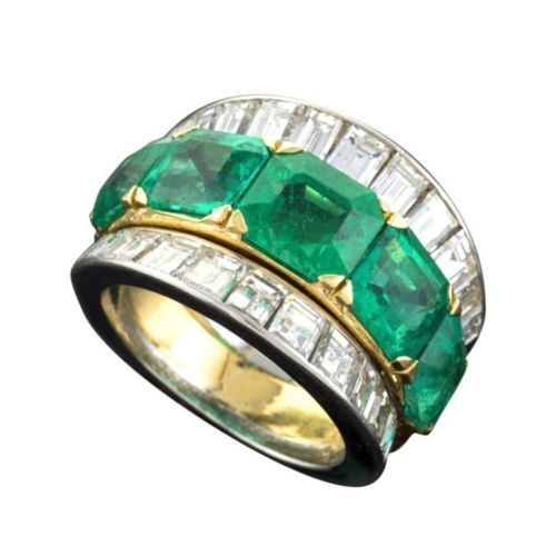 Green emerald asscher baguette - asscher,