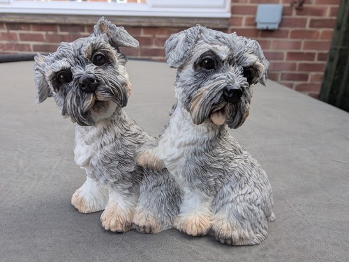 Schnauzer puppy dogs figurine - schnauzer,