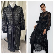 ZARA BLACK SEQUIN SHIRT MAXI