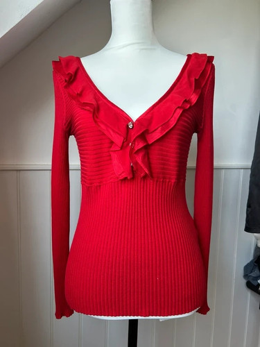 Luisa spagnoli top red - m, silk