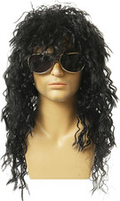 Long black curly - curly, 70s