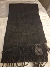 Mens Black 100% Cashmere Scarf HUGO BOSS