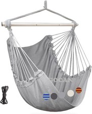 Hammock Chair Large Hammock Swing, 110 x 150cm Load 150kg, Cotton Hammock Cha...