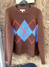 M&S Argyle Jumper Size M