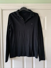 Black long sleeve polo t shirt