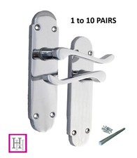 Door Handles Polished Chrome Latch Epsom Contemporary Interior 1-10 Sets