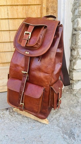 Vintage leather backpack - leather,