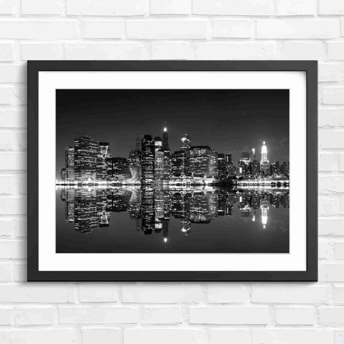 Blue night city - blue, lights