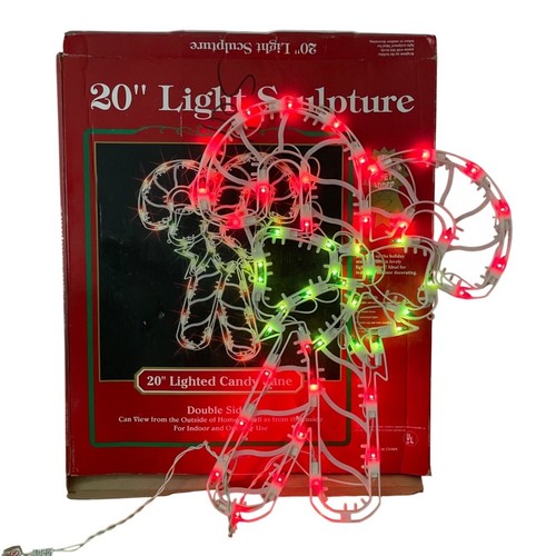 Vtg lighted double candy cane - lighted,