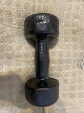 York Black Single Dumbbell 5kg Rubber Strength Training