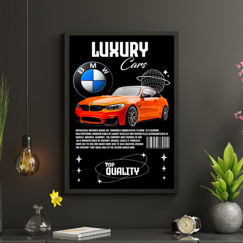 Luxury car orange bmw sports - car,